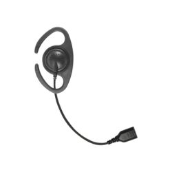 â€‹Auriculares de gancho en forma de "C" con cable de fibra trenzada y conector SNAP. Requiere micrófono de solapa de 1 o 2 hilos de la Serie SNAP.