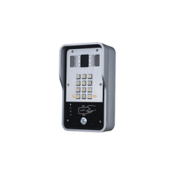 Audio Portero IP  2 líneas SIP con relevador integrado, Lector RFID para acceso por clave numérica, tarjeta o llamada remota, PoE