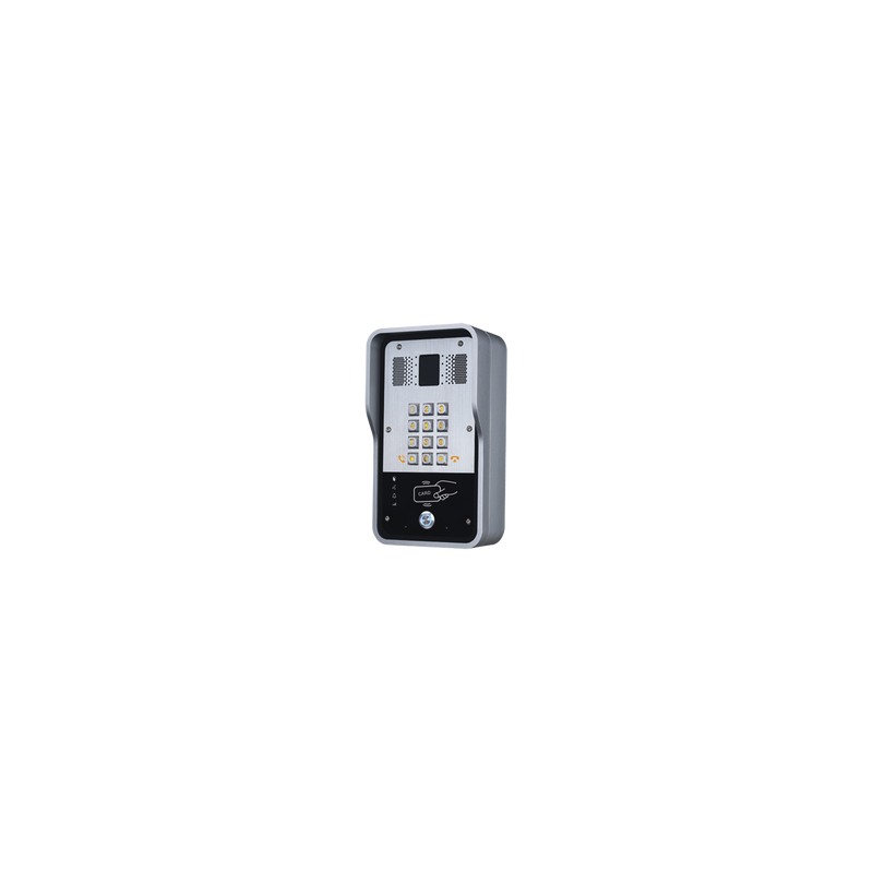 Audio Portero IP  2 líneas SIP con relevador integrado, Lector RFID para acceso por clave numérica, tarjeta o llamada remota, PoE