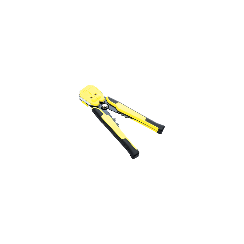 Pinza multifuncional Pelacables, con terminal de pestaña, prensado automático de color amarillo.     