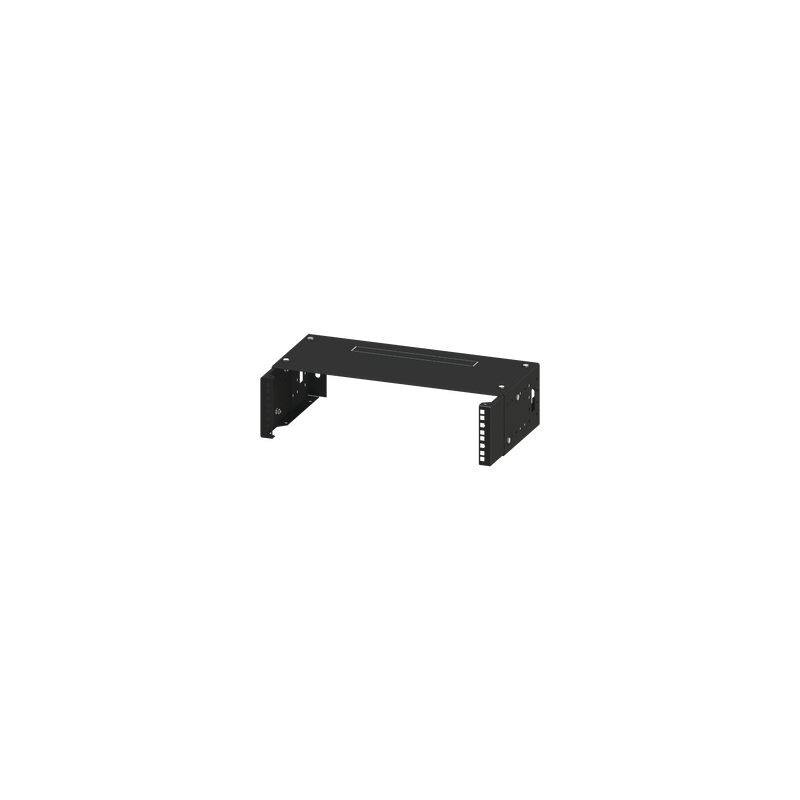 Rack Abierto de montaje en Pared, de 19in,  Profundidad Ajustable (8" a 12") de 2.5  Unidades de rack, con Capacidad de Crecimiento.