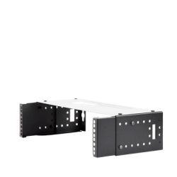 Rack Abierto de montaje en Pared, de 19in,  Profundidad Ajustable (8" a 12") de 2.5  Unidades de rack, con Capacidad de Crecimiento.