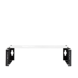 Rack Abierto de montaje en Pared, de 19in,  Profundidad Ajustable (8" a 12") de 2.5  Unidades de rack, con Capacidad de Crecimiento.