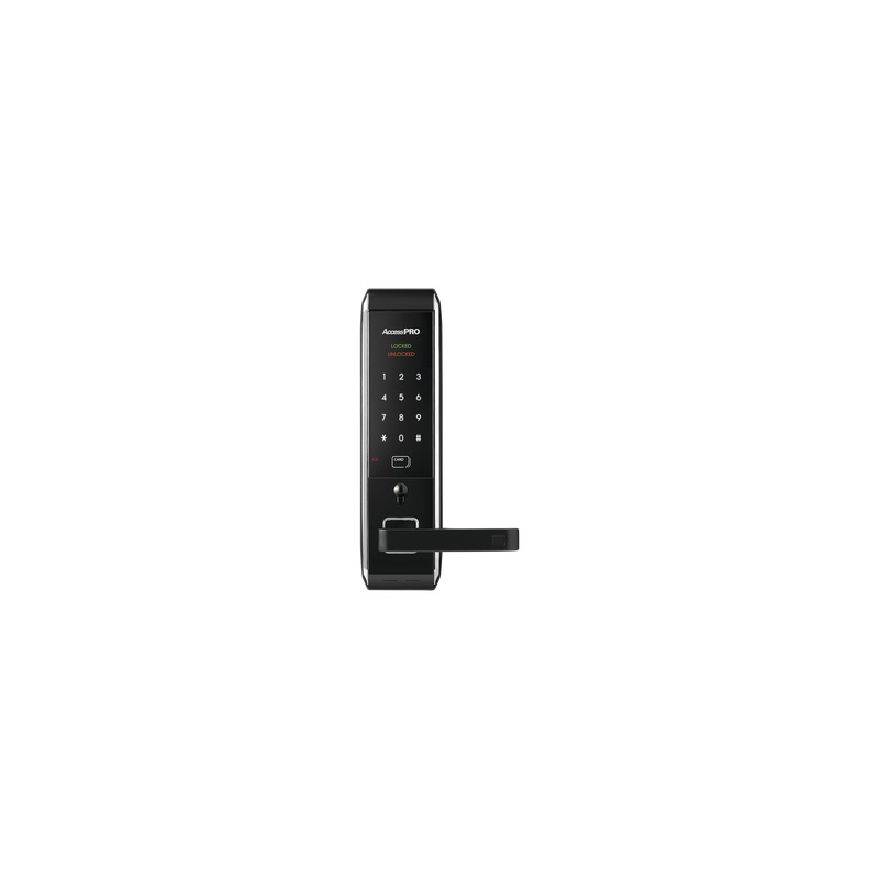 Cerradura inteligente para puertas con doble cerrojo/teclado Touch Screen, Apertura con tarjeta Mifare /Contraseña y Llave de emergencia 