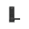 Cerradura inteligente con teclado Touch Screen, Apertura con tarjeta Mifare /Contraseña y Llave de emergencia de diseño compacto para puertas de perilla simple