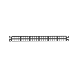 Panel de Parcheo Modular de Alta Densidad, Keystone (Sin Conectores), Identificación con Etiqueta Adhesiva, de 48 Puertos en 1 UR