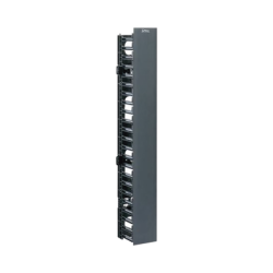 Organizador Vertical NetRunner, Sencillo (Solo Frontal), Para Rack Abierto de 45 Unidades, 4.9in de Ancho, Color Negro