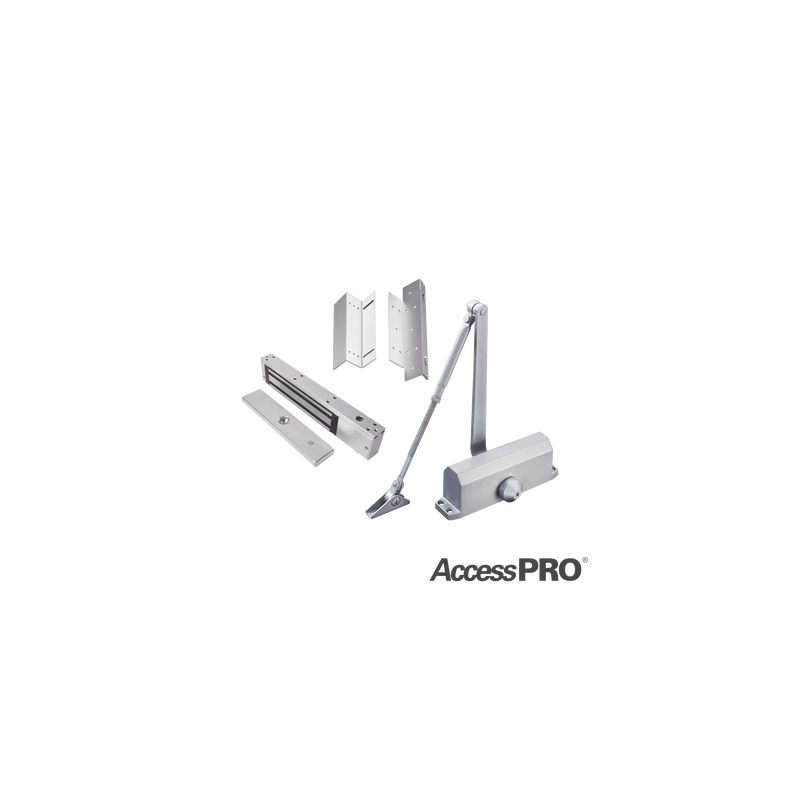 KIT INC CHAPA MAGNETICA DE 600LBS  / MONTAJE TIPO Z Y L  / CIERRA PUERTAS