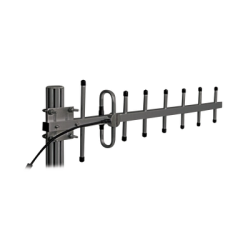 Antena Yagi Anodizada en Negro 340-366 MHz, 7 Elementos, 10 dB de Ganancia, 250 Watt, N Macho.