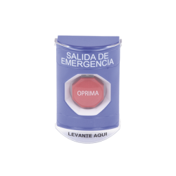 Botón de Salida de Emergencia, Texto en Español, Tapa Protectora de Policarbonato Súper Resistente, Restablecimiento con Llave