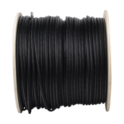 Bobina de cable FTP con Mensajero de Acero de 305 m Cat6+ CALIBRE 23, color negro, para aplicaciones en video vigilancia y redes de datos / Uso en Intemperie y aplicaciones Aéreas