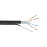 Bobina de cable FTP con Mensajero de Acero de 305 m Cat6+ CALIBRE 23, color negro, para aplicaciones en video vigilancia y redes de datos / Uso en Intemperie y aplicaciones Aéreas