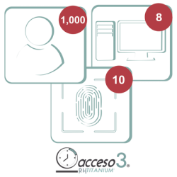 [BAJO PEDIDO] Licencia de 3 años para software Acceso3 TITANIUM / 1000 Empleados / 10 reloj / 10 PC 