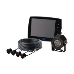 Sistema alámbrico de cámara y monitor de 5.6” con sensores de reversa