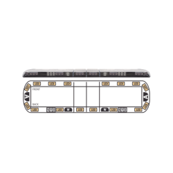 Torreta ámbar de 60" Vantage ™ 16 LED   2 luces de trabajo, 2 luces de callejón, 2 luces de freno, traseras y direccionales