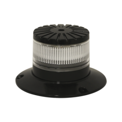 Baliza LED compacta discreta, domo claro, color ambar/verde