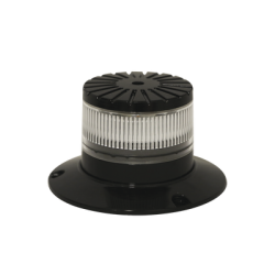 Baliza LED compacta discreta, domo claro, color ambar