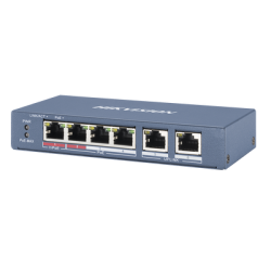 Switch PoE+ / No Administrable / 3 Puertos 10/100 Mbps 802.3 af/at (30 W) + 1 Puerto 10/100 Mbps Hi-PoE (60 W) / 2 Puertos 10/100 Mbps Uplink / Modo Extendido hasta 300 Metros / 60 W