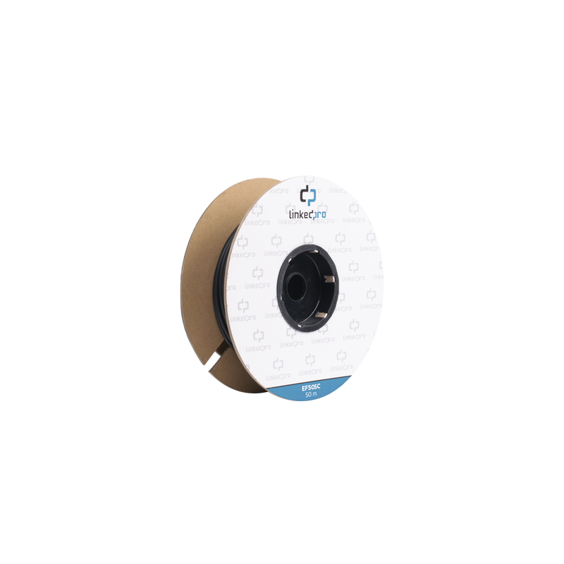 Carrete de Fibra Óptica Monomodo con Conectores SC-SC Duplex, Reforzada con Kevlar, de 50 metros, Para instalaciones subterráneas por tubería
