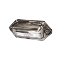 Luz blanca de cortesia para matricula vehicular con bisel cromado