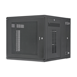 Gabinete PanZone de Montaje en Pared, de 19in, Puerta Perforada, 12 UR, 762mm de Profundidad, Color Negro