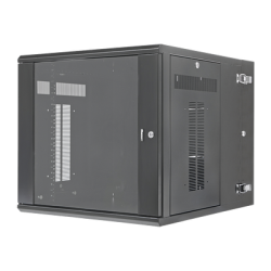 Gabinete PanZone de Montaje en Pared, de 19in, Puerta con Ventana de Seguridad, 12 UR, 762mm de Profundidad, Color Negro