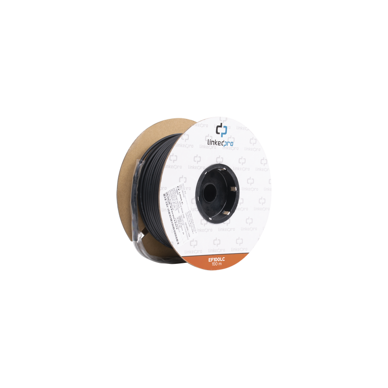 Carrete de Fibra Óptica Monomodo con Conectores LC-LC Duplex, Reforzada con Kevlar, de 100 metros, Para instalaciones subterráneas por tubería
