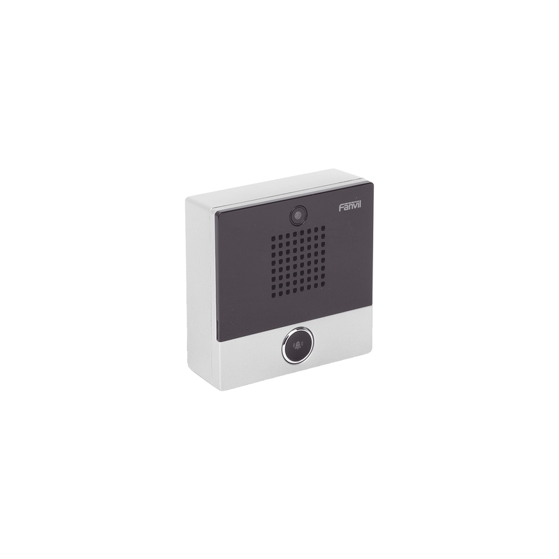 Mini video Intercomunicador para hotelería y hospitales, con diseño elegante, PoE, cámara 1Mpx, 1 botón, 1 relevador integrado de salida y entrada.