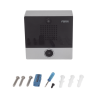 Mini video Intercomunicador para hotelería y hospitales, con diseño elegante, PoE, cámara 1Mpx, 1 botón, 1 relevador integrado de salida y entrada.