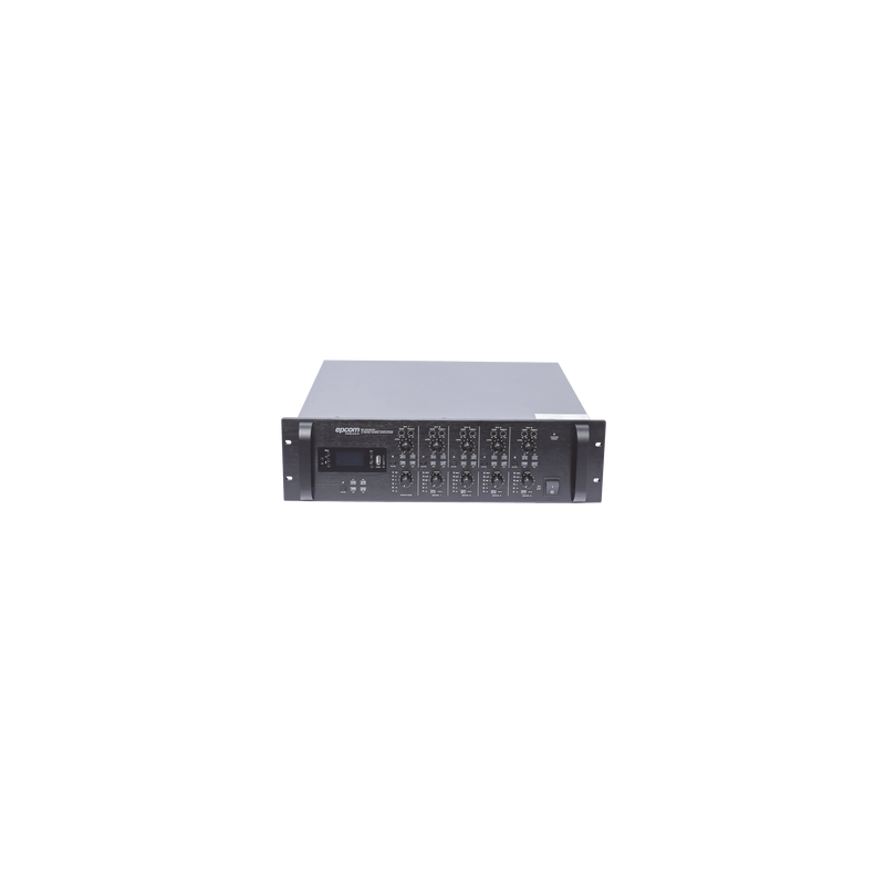 Mezclador Amplificador de Audio - 4 zonas de 240W RMS Hasta 960W | 4 Canales | 5 Entradas | MP3 Tuner USB/SD | 1 Entrada de Micrófono 