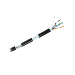 Bobina de cable de 305 m, Cat5e , FTP, blindado, para intemperie, color negro, UL, para aplicaciones en video vigilancia, redes de datos (Carrete Easy Pull)