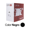 Bobina de Cable UTP 305 Mts / Cat 5E (24 AWG) / Color Negro / PE / Uso en Exterior / 100% Cobre / Aplicaciones de CCTV, Redes de Datos y Enlaces Inalámbricos