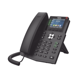 Teléfono IP Empresarial con Estándares Europeos, 6 lineas SIP con pantalla LCD a color, puertos Gigabit, IPv6, Opus y conferencia de 3 vías, PoE/DC 