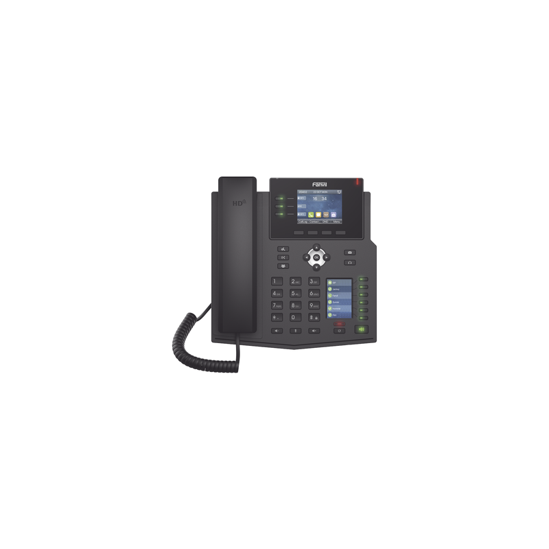 Teléfono IP Empresarial con Estándares Europeos, 12 lineas SIP con pantalla a color, 30 teclas DSS/BLF, puertos Gigabit, IPv6, Opus , PoE/DC