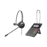 Kit Fanvil para Call Center incluye teléfono IP X2CP Y diadema HT201 y fuente de alimentación. 