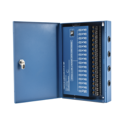 Fuente de Poder Profesional HEAVY DUTY @ 20 Amperes / 16 Canales / Hasta 1.25A por Salida / Ajuste Independiente de 11 a 15 Vcc por Salida / Protección Contra Sobrecargas / Filtro de Ruido Especial para Cámaras 4K.