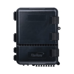Caja de Distribución de Fibra Óptica para 24 Empalmes, con 8 acopladores SC/APC simplex, Exterior IP55, Color Negro