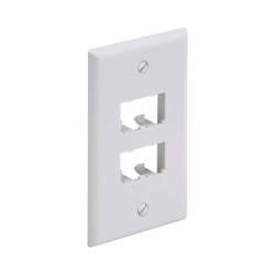 Placa de Pared Vertical Clásica, Salida Para 4 Puertos Mini-Com, Color Blanco