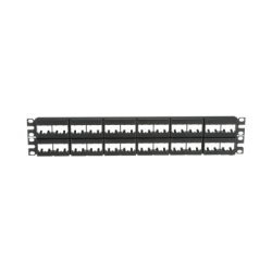 Panel de Parcheo Modular Mini-Com (Sin Conectores), Plano, Sin Blindaje, de 48 puertos, 2 UR