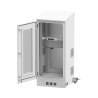 Gabinete de Piso para Exterior con Ventiladores y Termostato con Rack de 19" de 16 U + Espacio para Baterías, Se envía el Gabinete Armado.