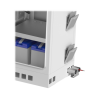 Gabinete de Piso para Exterior con Ventiladores y Termostato con Rack de 19" de 16 U + Espacio para Baterías, Se envía el Gabinete Armado.