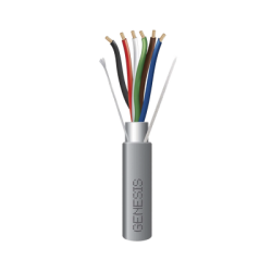 Bobina de 152 Metros de Cable / 6 x 22 AWG BLINDADO / Riser / Color Gris / Para Aplicaciones de Audio, Seguridad y Control