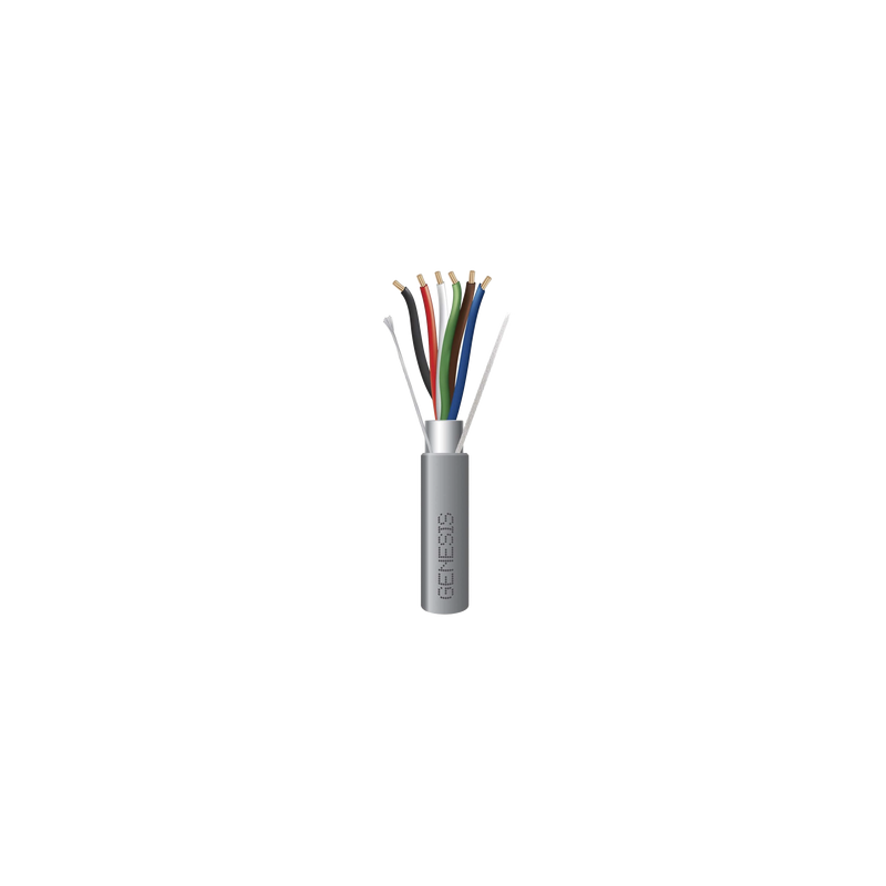Bobina de 152 Metros de Cable / 6 x 22 AWG BLINDADO / Riser / Color Gris / Para Aplicaciones de Audio, Seguridad y Control