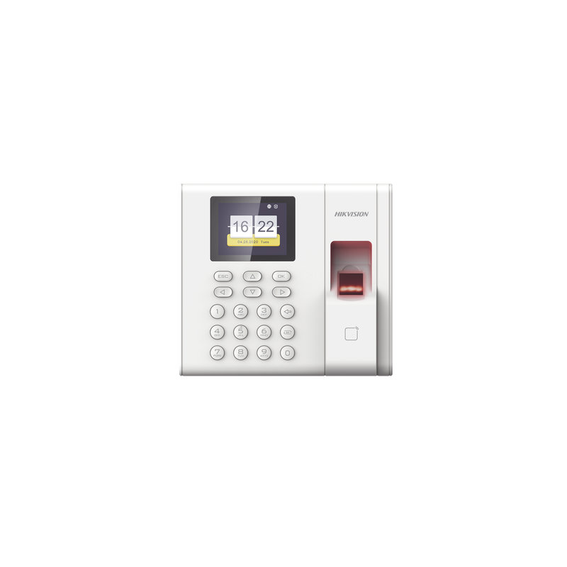 Checador de Huella con Batería de Respaldo  / Reportes por USB / 1,000 Usuarios / 1000 Huellas / 100,000 Registros / Lector de Tarjetas EM / Uso con iVMS-4200.