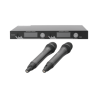 Kit de Microfonía inalámbrico | 2 Micrófonos de mano | Receptor UHF | Pantalla LCD | 200 Canales | Gran cobertura