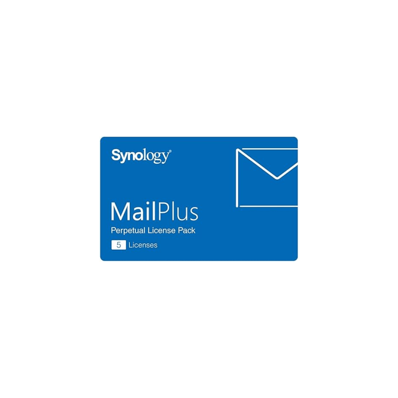 Paquete de Licencias Synology MailPlus | 5 Cuentas de Correo Electrónico Activas | Licencias Permanentes | Compatible con Soluciones High-Availability | Migración a Otro Synology NAS.