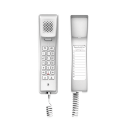 Teléfono IP profesional para Hotelería, montaje en pared,  teclado numérico estándar, conferencia de 3 vías, Opus y PoE.