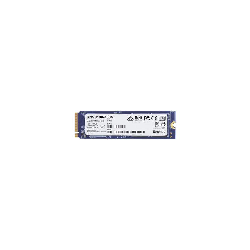SSD 400GB NVMe M.2 2280, diseñada para Synology NAS con ranuras M.2 integradas
