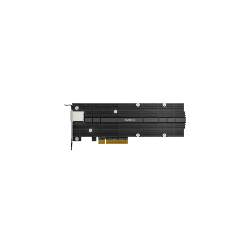Adaptador Combinado SSD M.2 y 10 GbE | PCIe 3.0 x8 | 2 Ranuras NVMe M.2 22110/2280 | Puerto 10GBASE-T RJ45 | Autonegociación 10/5/2,5/1 Gbps | Compatible con SSD NVMe SNV3000.