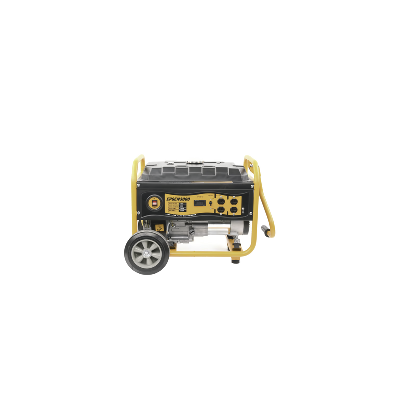 Generador a Gasolina / Planta de Emergencia 3kW (7HP), 110Vca, Encendido de Jalón, Jaula con Ruedas para Fácil Traslado